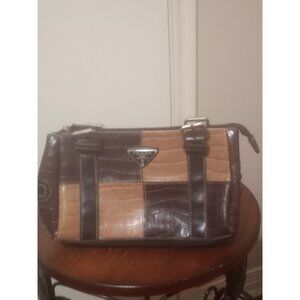 Prada Milano vintage brown crocodile-embossed leather Milano shoulder bag